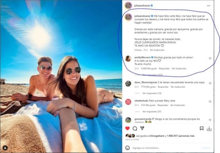 La profesora de inglés de Julián Alvarez celebró el triunfo del Manchester City y estalló Instagram