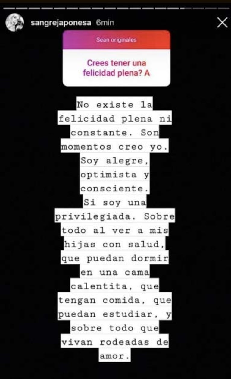 La profunda reflexión de la China Suárez cuando le preguntaron si es feliz: “Soy una privilegiada al ver...”