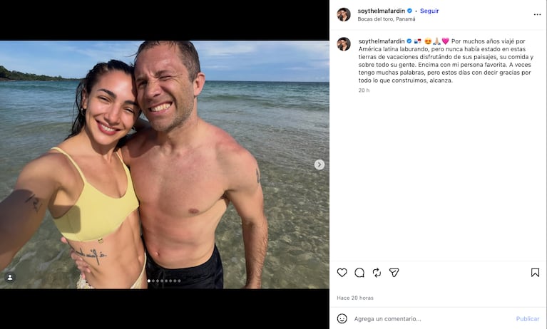 La publicación de Thelma Fardin desde Panamá (Foto: Instagram @soythelmafardin)