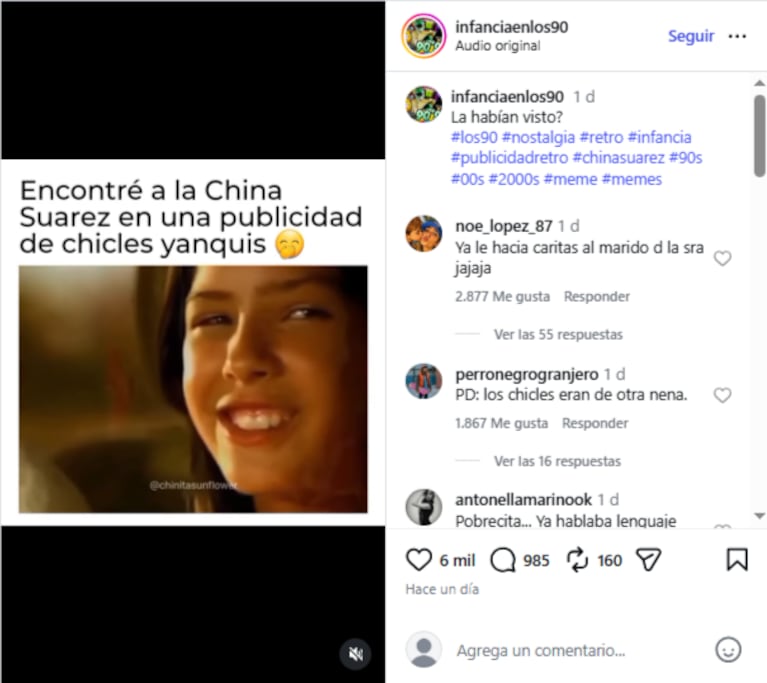 La publicidad retro de la China Suarez