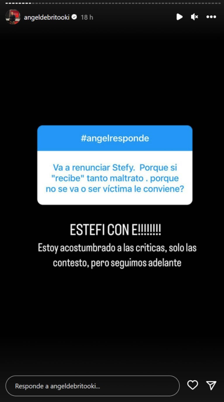 La reacción de Ángel de Brito cuando le preguntaron por qué Estefi Berardi sigue en LAM: "Alto nivel de tolerancia"