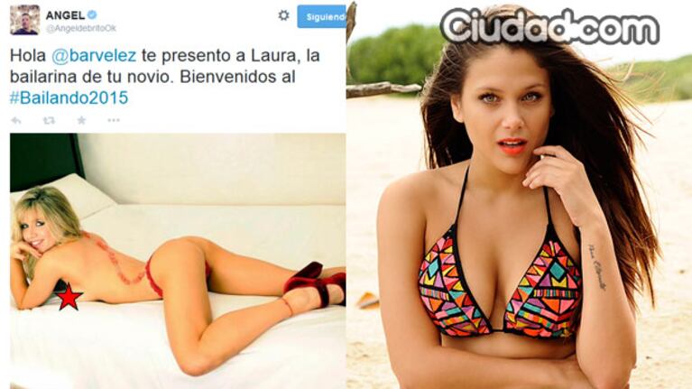 La reacción de Barbie Vélez al conocer que Laurita Fernández será la bailarina de su novio. (Foto: Twitter y Ciudad.com)