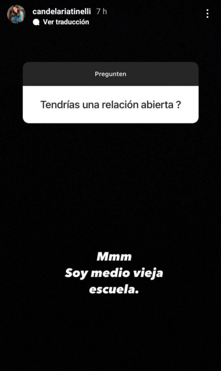 La reacción de Cande Tinelli cuando le preguntaron si tendría una relación abierta con Coti: "Soy medio vieja escuela"