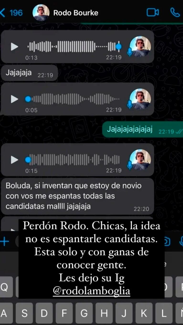 La reacción de China Suárez cuando Rodo Lamboglia se unió a su vivo en Instagram tras la versión de affaire