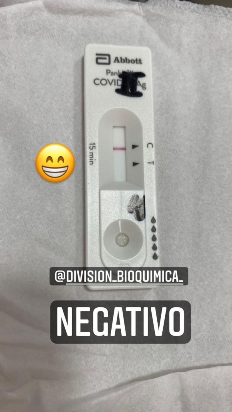 La reacción de Cinthia Fernández tras someterse al test de Covid-19: "Y el resultado es negativo"