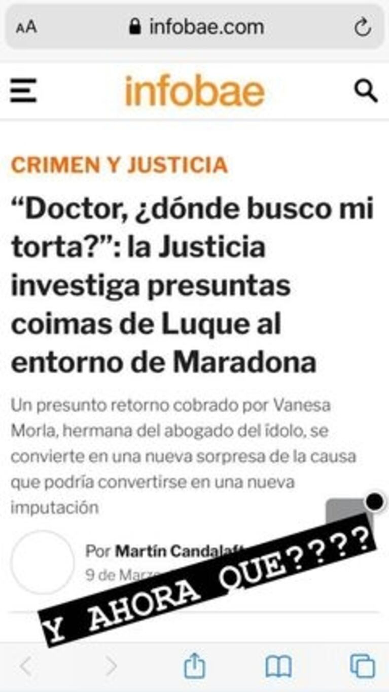 La reacción de Dalma Maradona a la supuesta coima del doctor Luque al entorno de Diego: "¿Y ahora qué?"