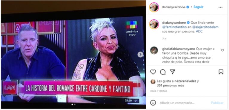 La reacción de Daniela Cardone después de que Alejandro Fantino habló de su romance retro: "Sos una gran persona"