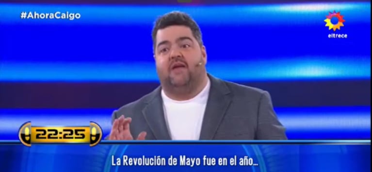 La reacción de Darío Barassi ante una participante que le costó responder el año de la Revolución de Mayo