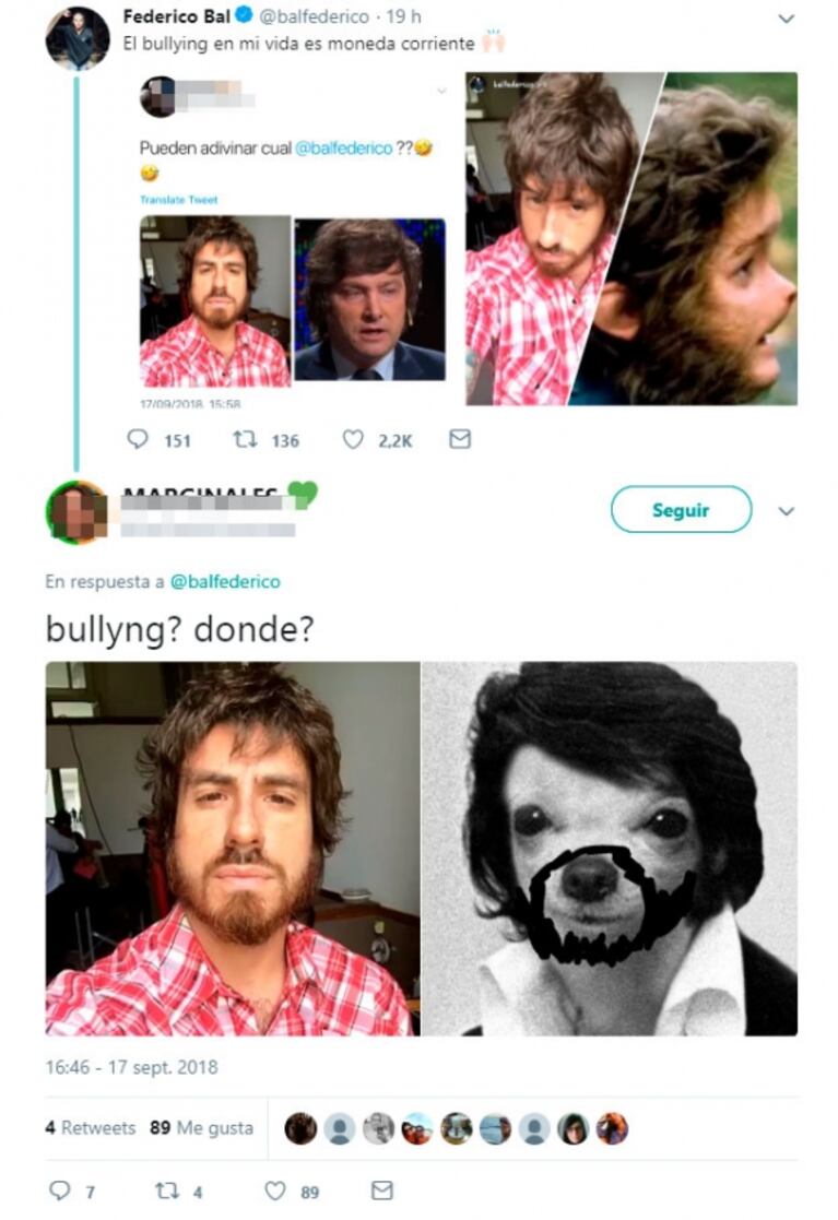 La reacción de Fede Bal ante las "gastadas" que recibió en las redes por el look para su peli