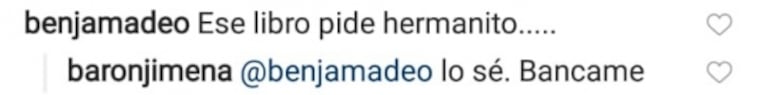 La reacción de Jimena Barón cuando Benjamín Amadeo deslizó que Momo "pide un hermanito"