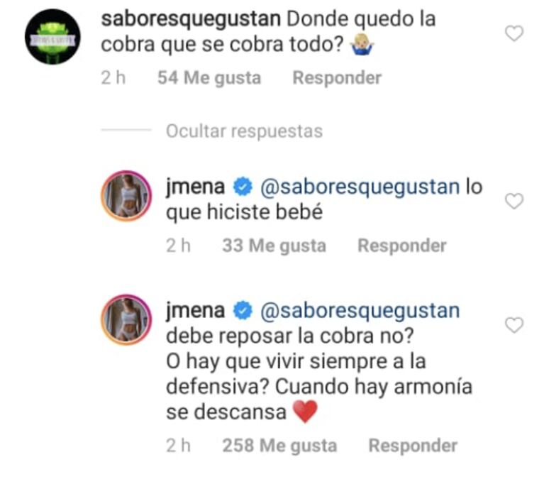 La reacción de Jimena Barón cuando le preguntaron "dónde quedó La Cobra": "¿Hay que vivir siempre a la defensiva?"
