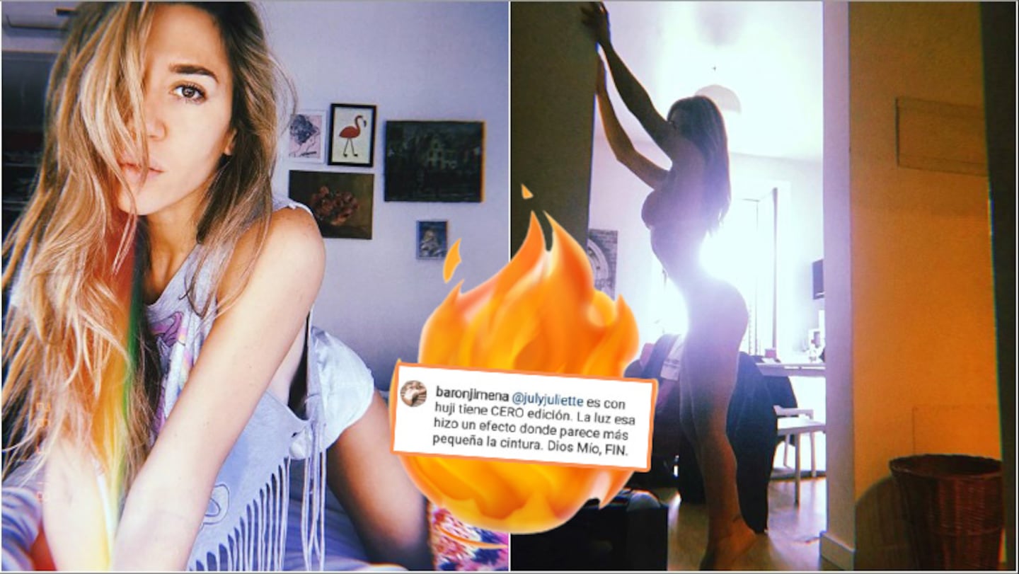 La reacción de Jimena Barón luego de que la acusaran de usar Photoshop en una de sus fotos (Fotos: Instagram)