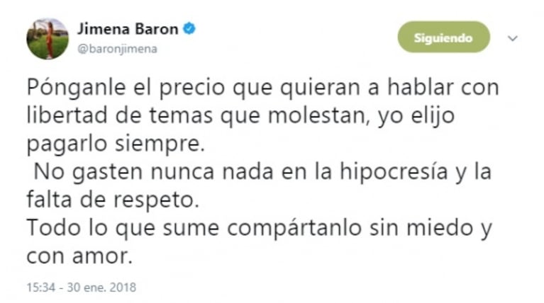 La reacción de Jimena Barón tras las polémicas declaraciones de Moria Casán en Intrusos: "Qué amor"