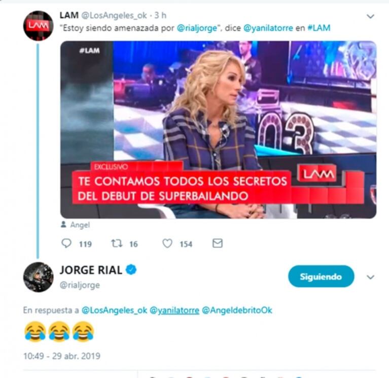 La reacción de Jorge Rial tras el explosivo descargo de Yanina Latorre en su contra