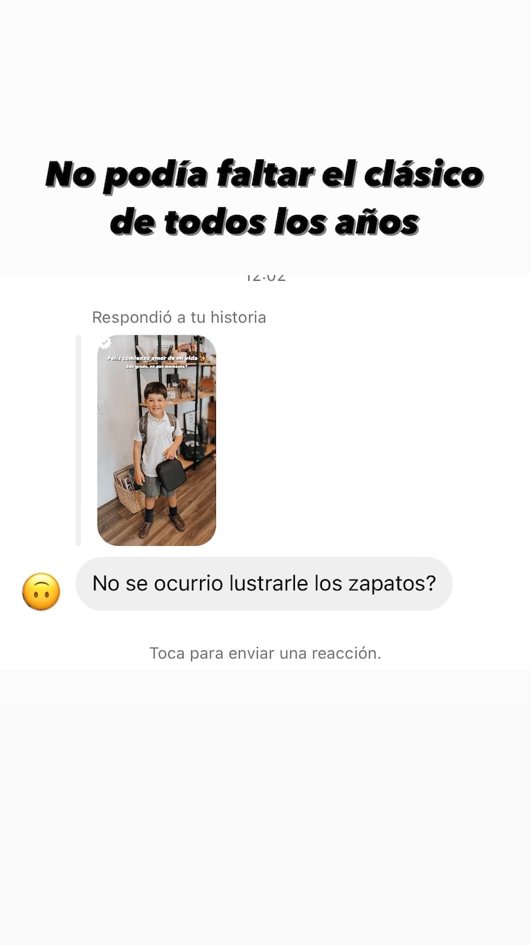 La reacción de Juana Repetto en Instagram.