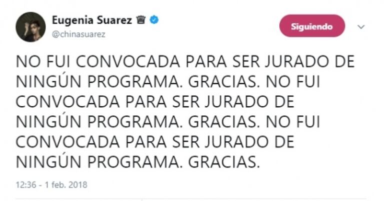 La reacción de la China Suárez luego de que su nombre sonara como posible reemplazo de Pampita en Bailando 2018