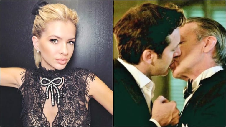 La reacción de la China Suárez tras el beso de Benjamín Vicuña con Ernesto Larrese en Argentina, tierra de amor y venganza (Fotos: Instagram y Prensa eltrecetv)