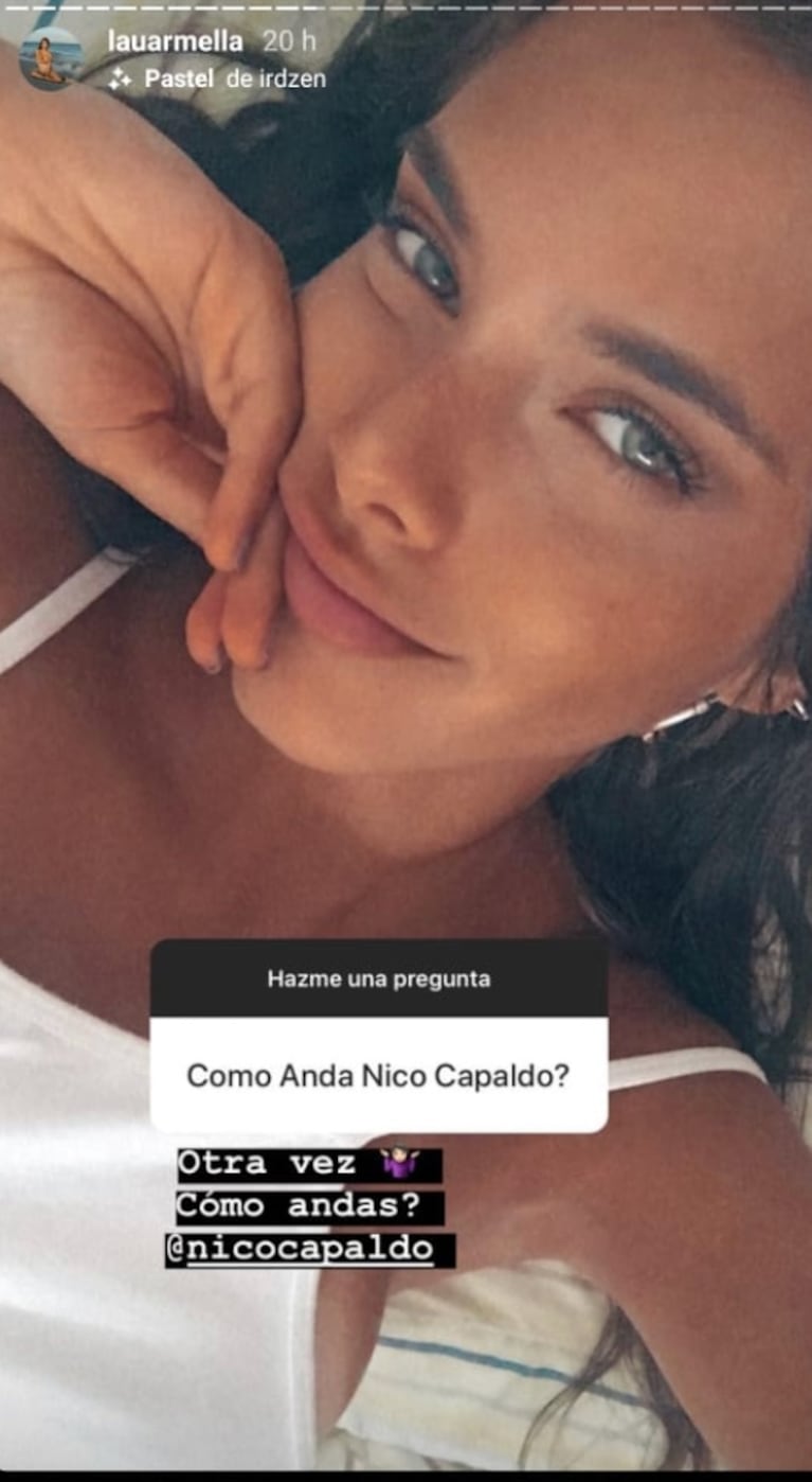 La reacción de la modelo e influencer Laura Armella cuando le preguntaron por la versión de romance con Nicolás Capaldo: "Otra vez..."