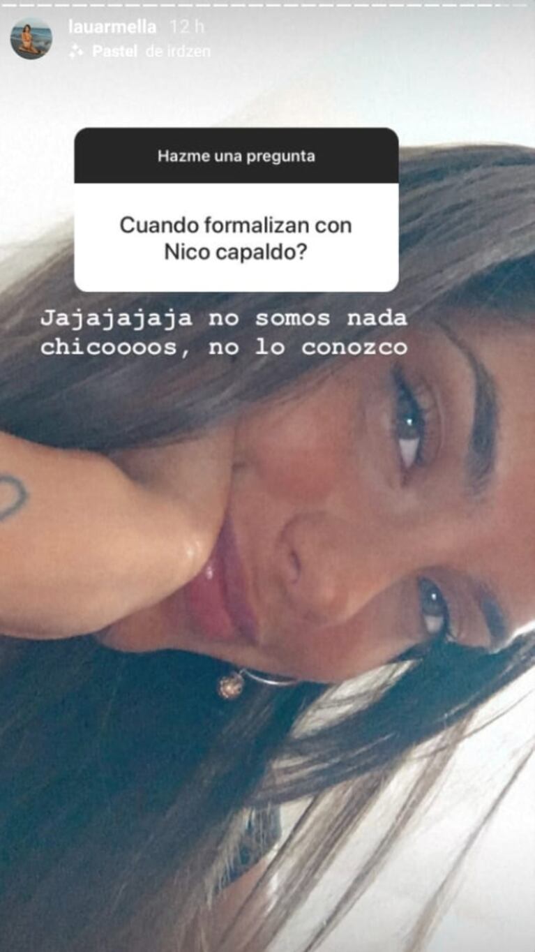 La reacción de la modelo e influencer Laura Armella cuando le preguntaron por la versión de romance con Nicolás Capaldo: "Otra vez..."