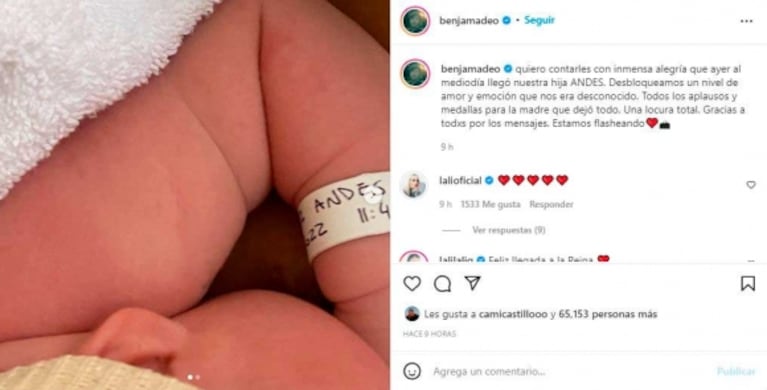 La reacción de Lali Espósito al enterarse del nacimiento de la hija de su ex, Benjamín Amadeo