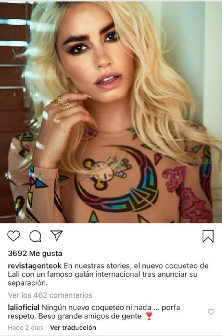 La reacción de Lali Espósito ante el rumor de affaire con Miguel Ángel Silvestre: "Ningún nuevo coqueteo"