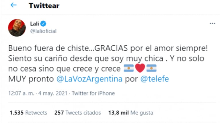 La reacción de Lali tras revolucionar las redes con su paso por MasterChef: "No paro de recibir amor; es muy emocionante"