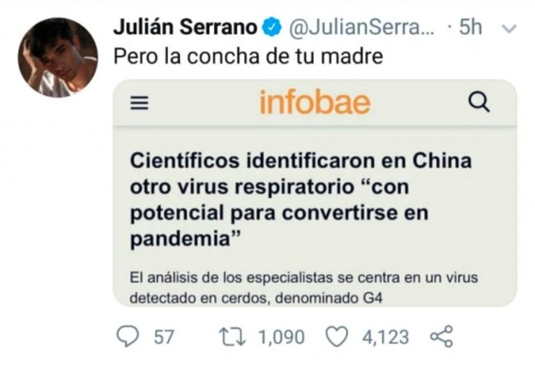 La reacción de los famosos tras la noticia de que en China hay un nuevo virus con potencial para convertirse en pandemia