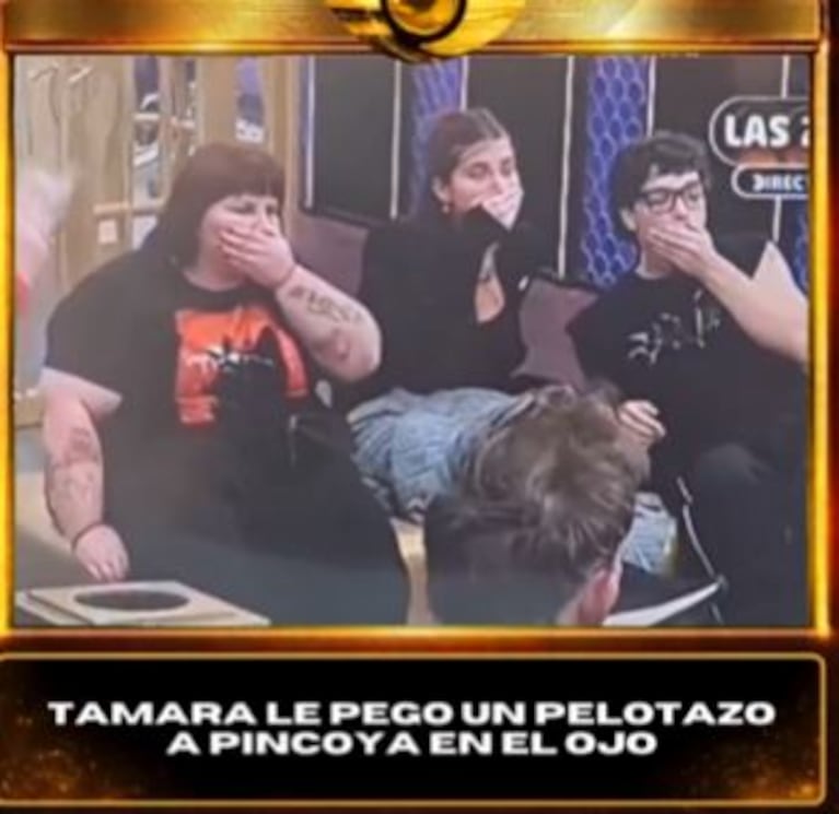 La reacción de los hermanitos al ver el pelotazo de Tamara Paganini a Pincoya en Gran Hermano (Foto: captura de X/@EspiandoOfIcial).