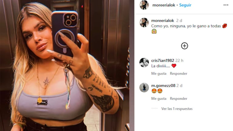 La reacción de Morena Rial tras el casamiento de su ex, Facundo Ambrosioni (Foto: captura de Instagram).