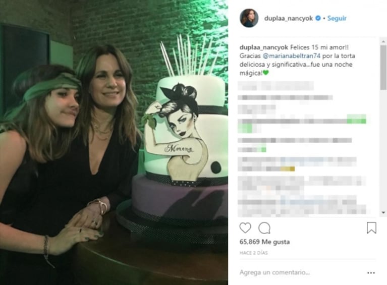 La reacción de Nancy Dupláa a las críticas por celebrar los 15 de su hija apoyando la legalización del aborto