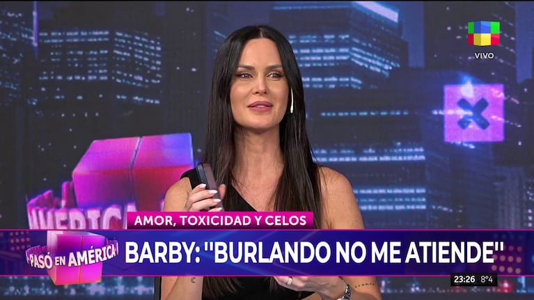 La reacción de Natalie Weber cuando se dio cuenta que su marido le dejó de compartir la ubicación (Foto: captura de América).