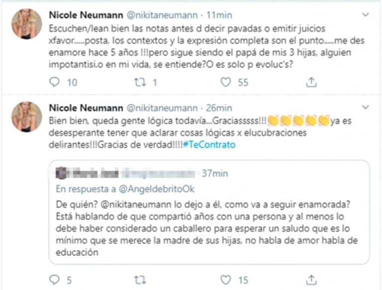 La reacción de Nicole Neumann cuando Ángel preguntó si sigue enamorada de Cubero: "Me desenamoré hace 5 años"