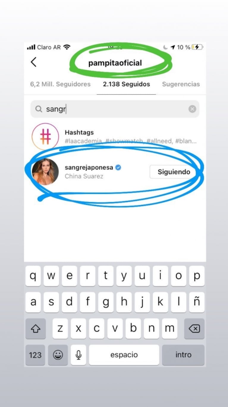 La reacción de Pampita luego de que la China Suárez comenzara a seguirla en redes: ella también le dio follow en Instagram 