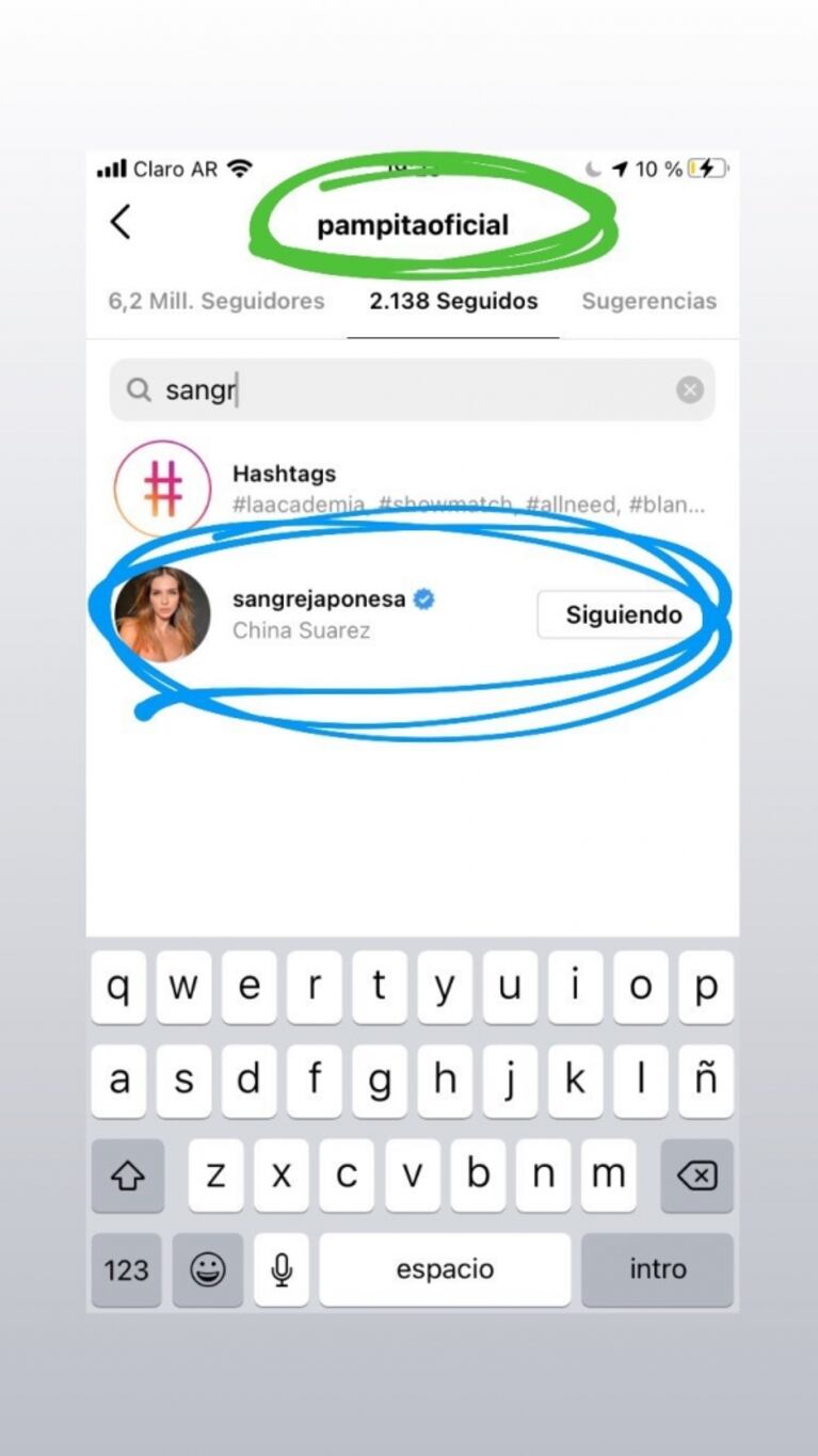 La reacción de Pampita luego de que la China Suárez comenzara a seguirla en redes: ella también le dio follow en Instagram 