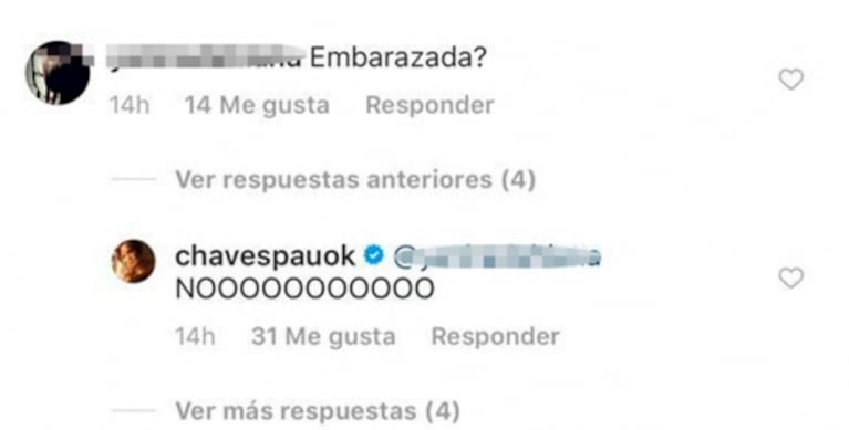 La reacción de Paula Chaves cuando le preguntaron si estaba embarazada, al ver un posteo en bikini: "Es morfi"