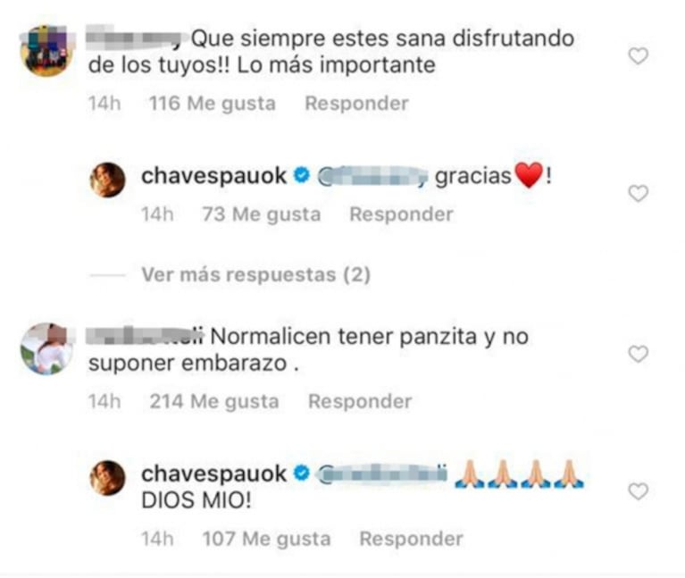 La reacción de Paula Chaves cuando le preguntaron si estaba embarazada, al ver un posteo en bikini: "Es morfi"