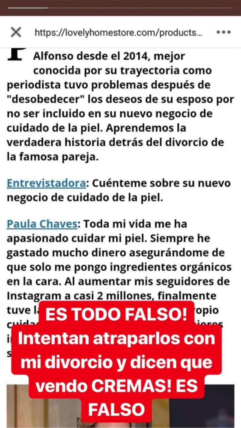 La reacción de Paula Chaves y Pedro Alfonso a una publicidad engañosa... ¡que anunciaba su divorcio!