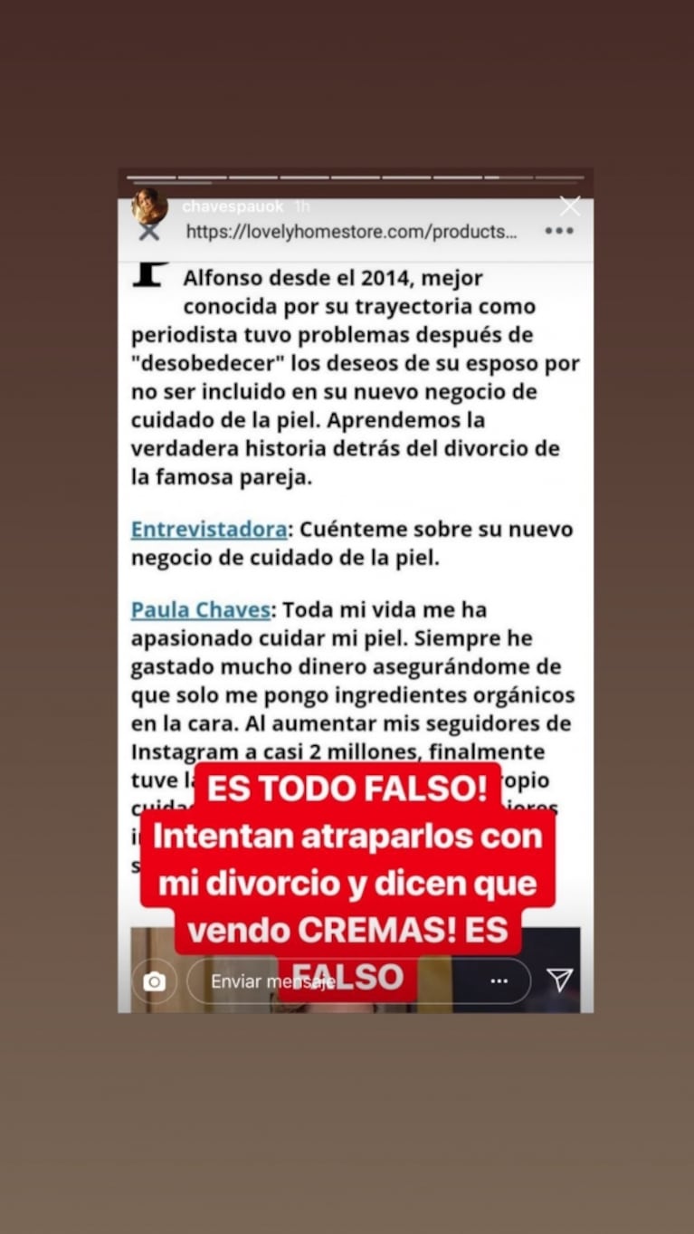 La reacción de Paula Chaves y Pedro Alfonso a una publicidad engañosa... ¡que anunciaba su divorcio!