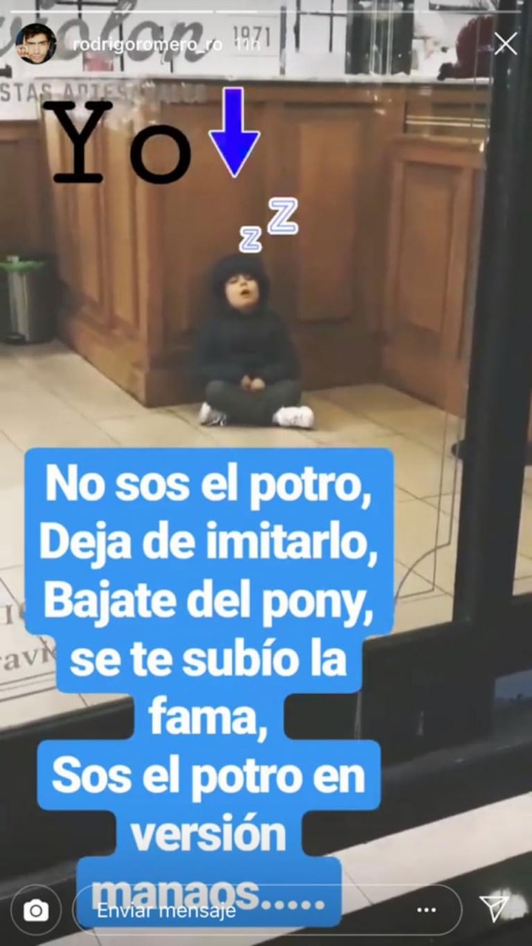 La reacción de Rodrigo Romero ante las críticas en las redes: "Acá, creyéndome ser el Potro y subido al pony"