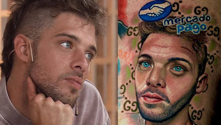 La reacción de Santi Maratea cuando vio el tatuaje de su rostro que se hizo un fan.