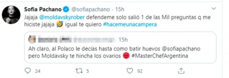 La reacción de Sofía Pachano ante las críticas por su burla a Moldavsky: "Roberto, defendeme que solo salió una de las mil preguntas”