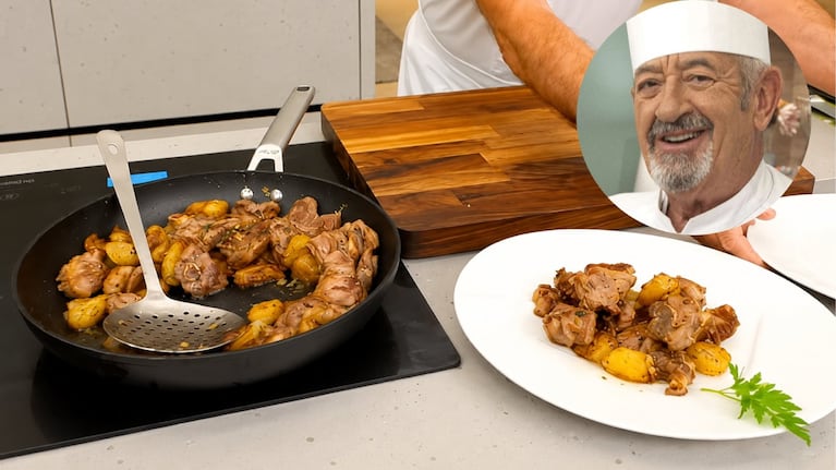 La receta de Karlos Arguiñano para hacer cordero con papas al ajillo en 45 minutos.