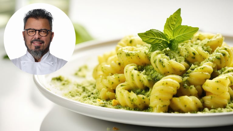 La receta de ñoquis de papa al pesto con el toque de Donato De Santis. Foto: Freepik y Donato De Santis.