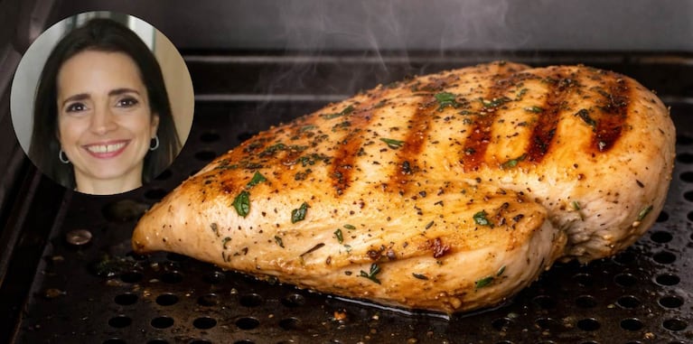 La receta de pechugas de pollo a la air fryer, por Paulina Cocina. Foto: montaje