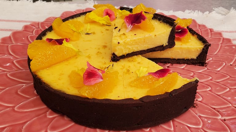 La receta de una exquisita tarta de naranja y chocolate. Foto: Cucinare.TV.