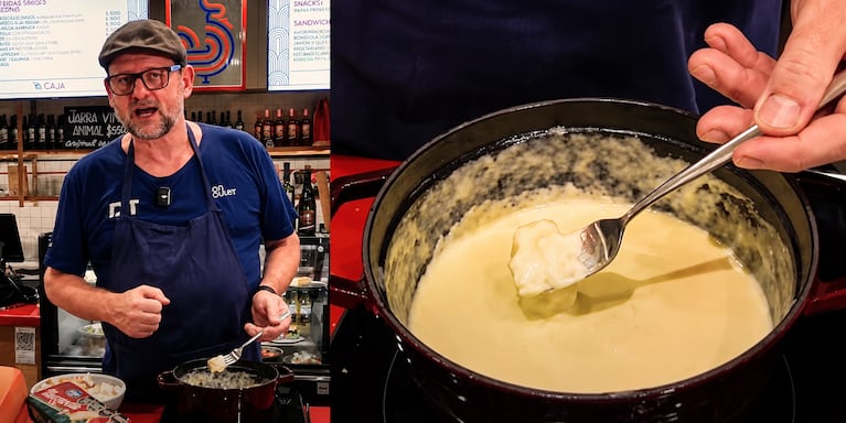 La receta preferida de Christophe Krywonis para hacer fondue de queso. Foto: montaje