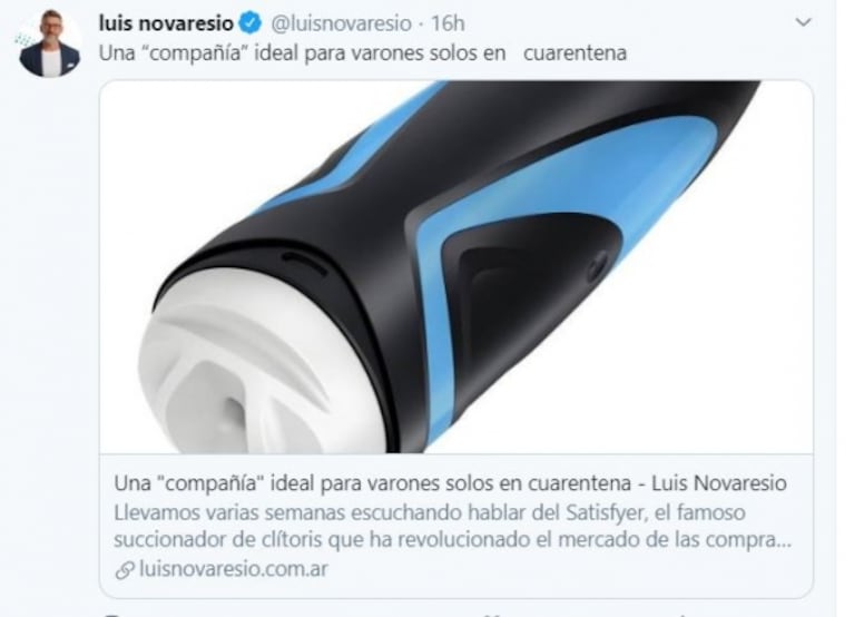 La recomendación sexual de Luis Novaresio que se volvió viral: "Una compañía ideal para varones solos"