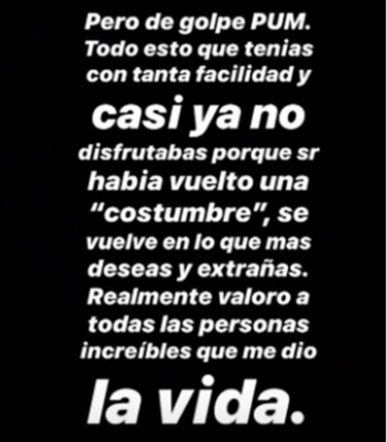 La reflexión de Cande Tinelli en medio de la cuarentena: "Me genera extrema tristeza estar alejada de mucha gente a la que amo"