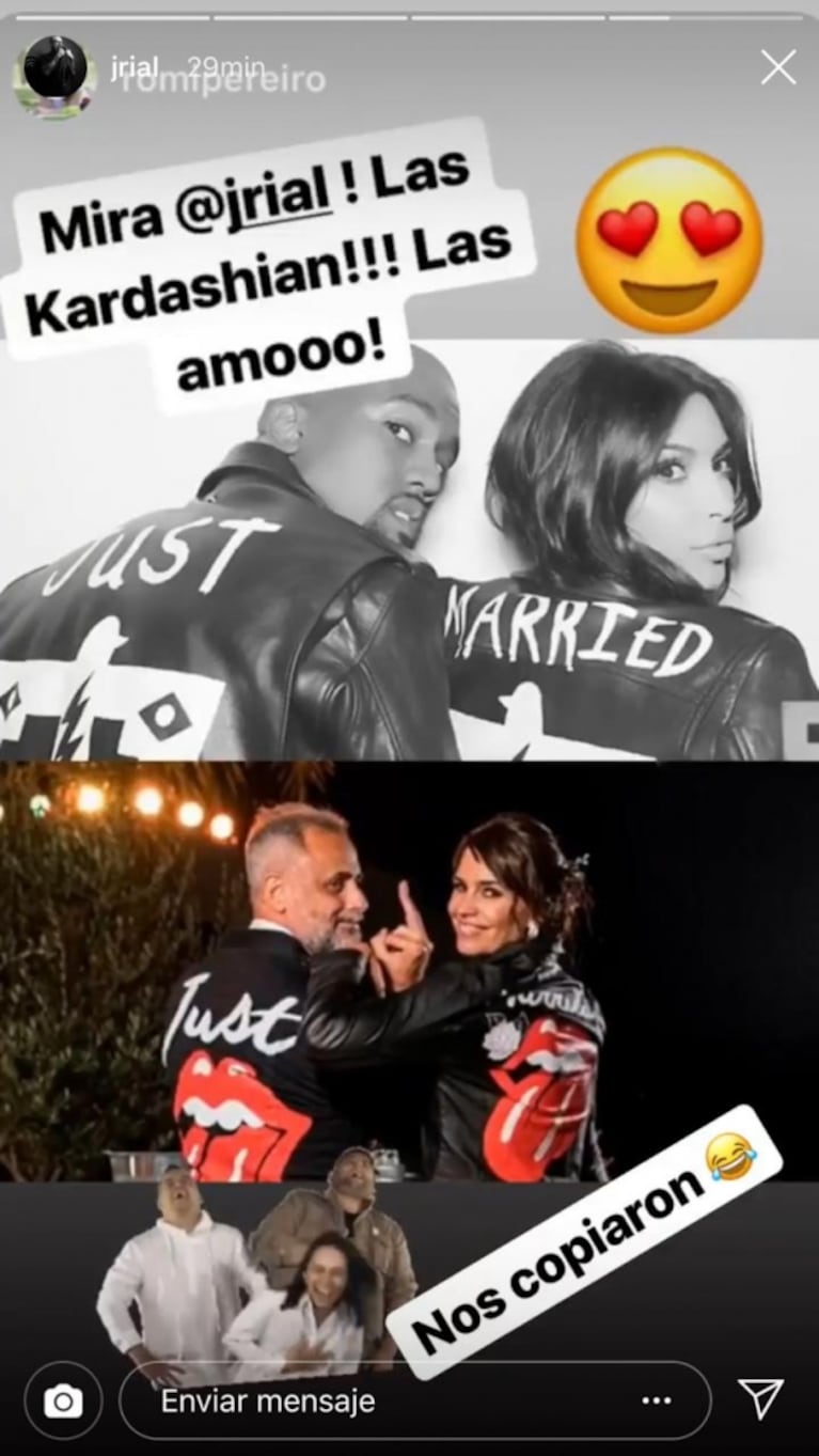 La respuesta de Jorge Rial y Romina Pereiro a las críticas por ¿copiar? el look de Kim Kardashian y Kanye West