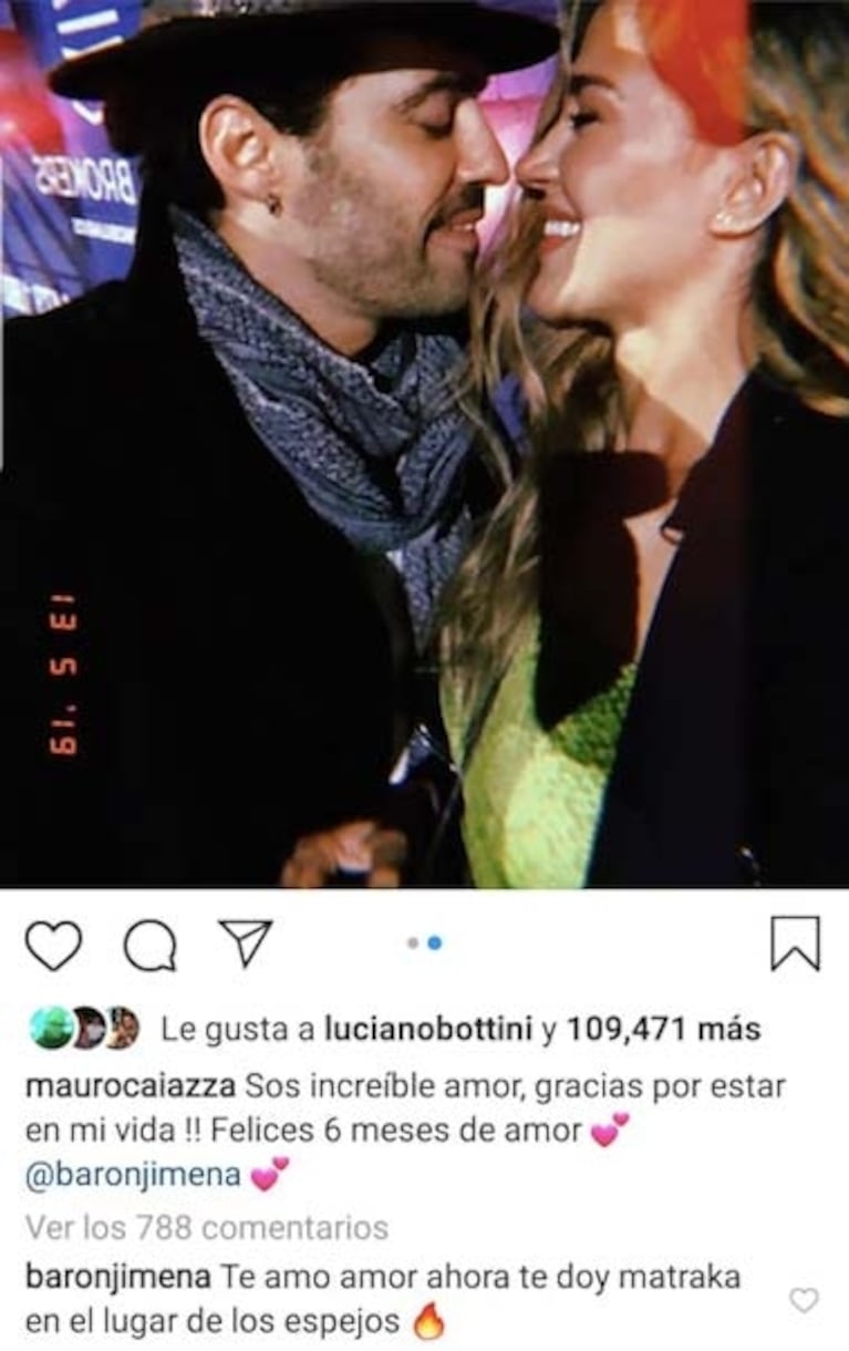 La respuesta mega hot de Jimena Barón al romántico saludo de Mauro por el medio año de amor: "Ahora te doy..."